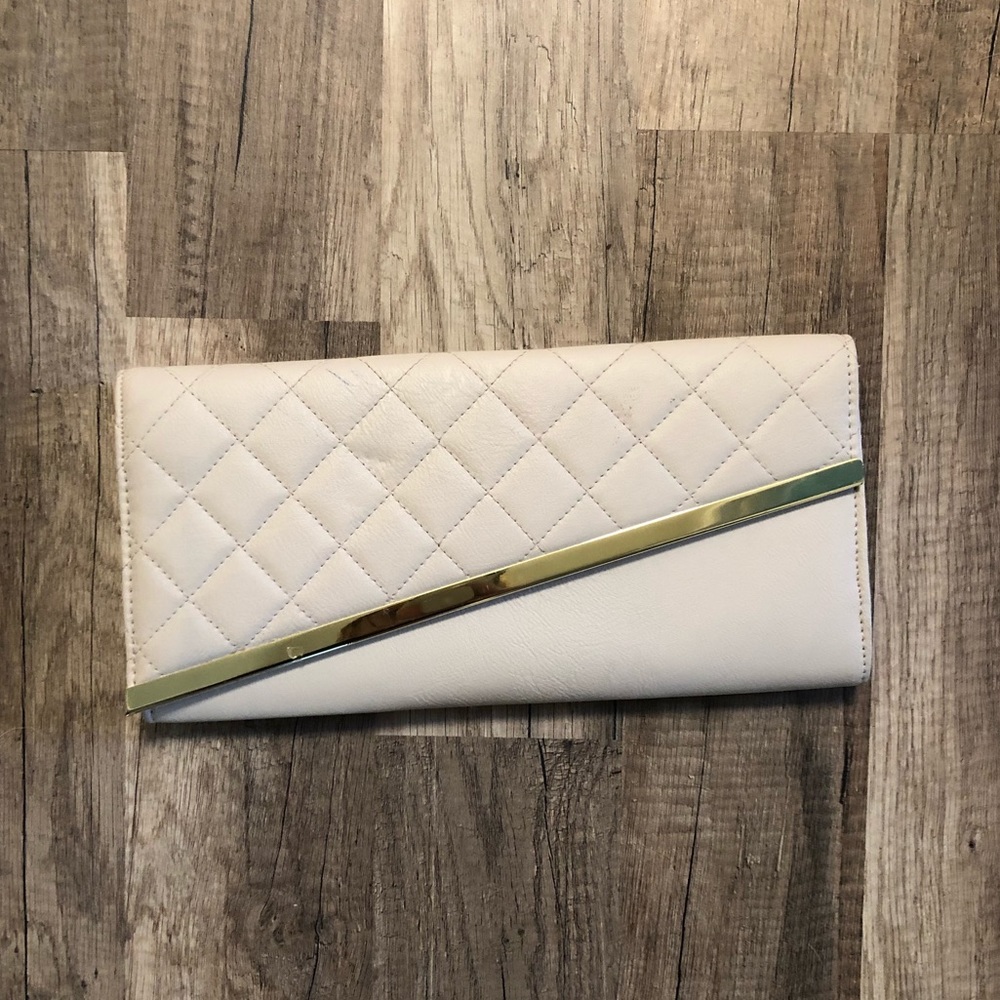 ASOS pink and gold clutch